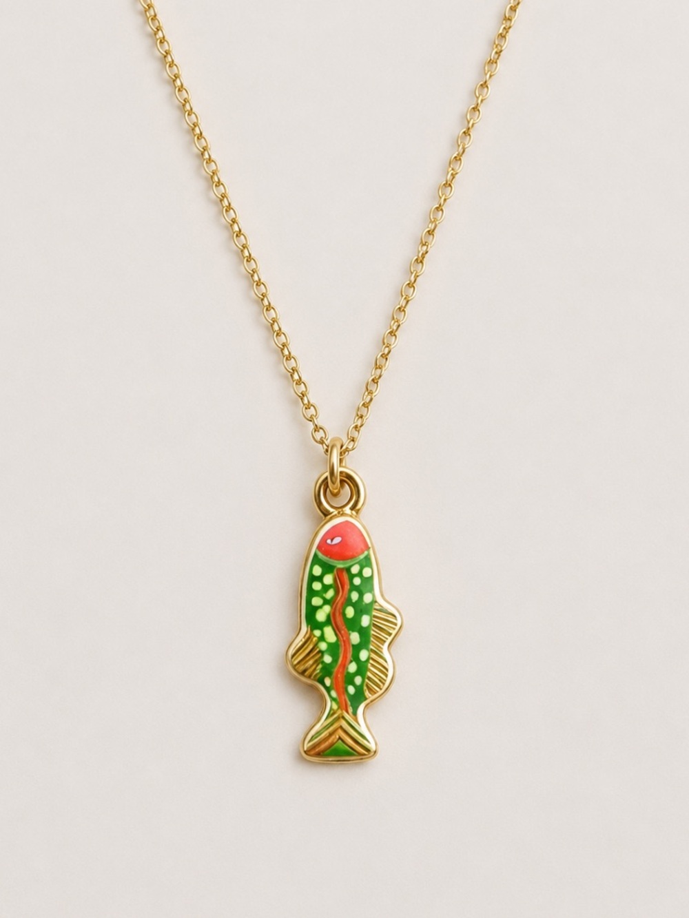 New! Coastal Green Petite Fish Necklace NWOT 5072